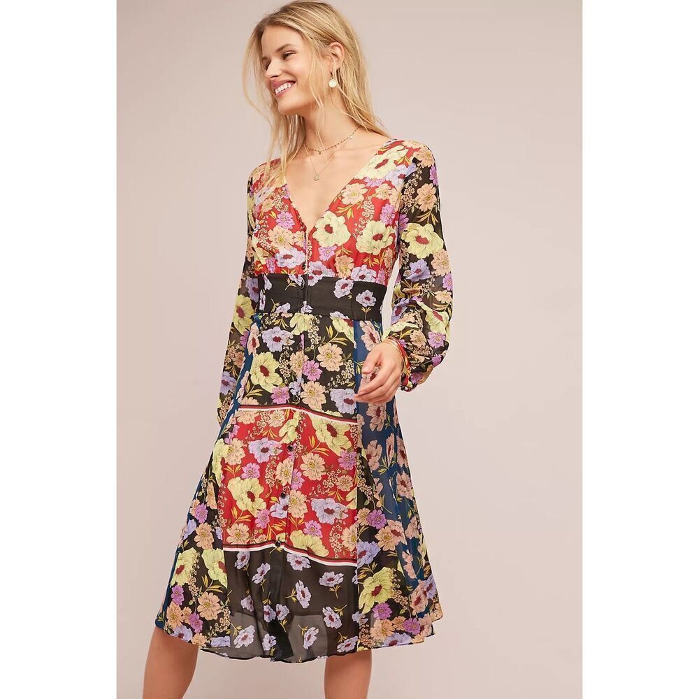 Anthropologie Maeve Dress Gardenia Floral US 8 - Picture 6 of 9